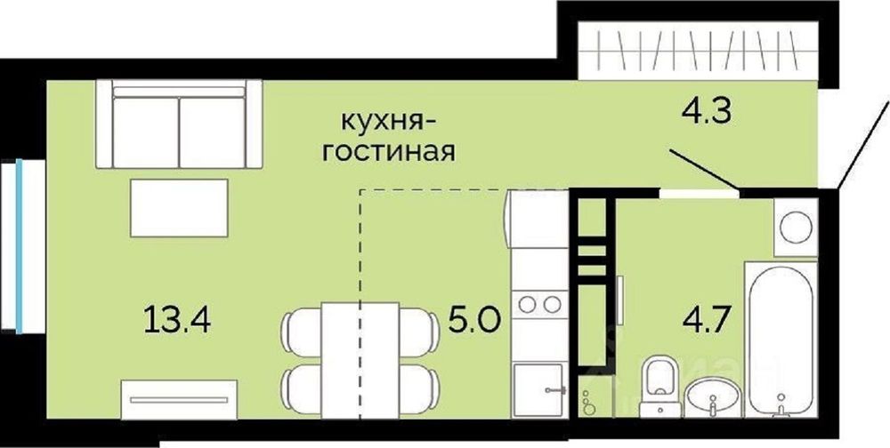 Квартира-студия, Пермь, Куйбышева